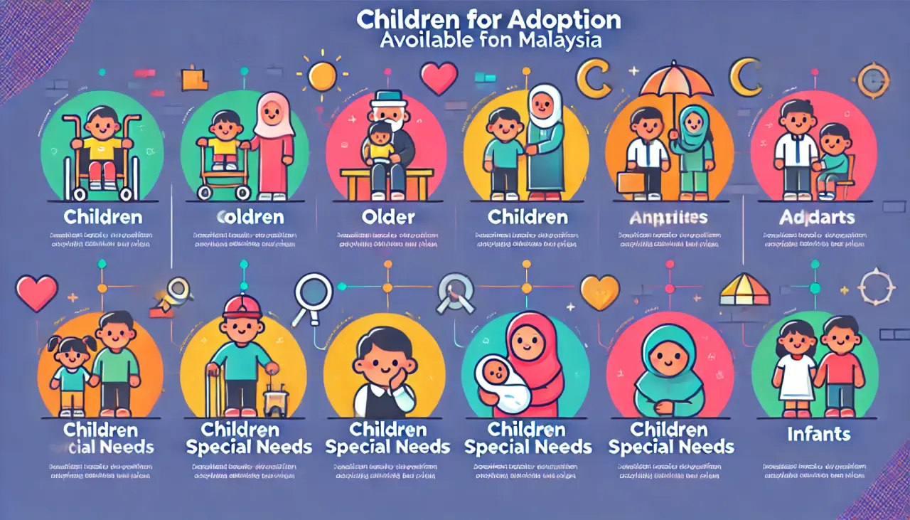 Illustration of a couple considering adoption in Malaysia, reflecting on emotional readiness, financial stability, and space for a child.