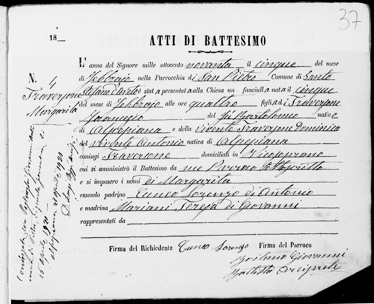 1890 Battesimo