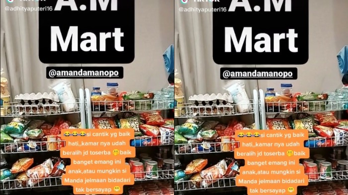 Penampakan minimarket di kamar Amanda Manopo yang ada di lokasi syuting Ikatan Cinta.