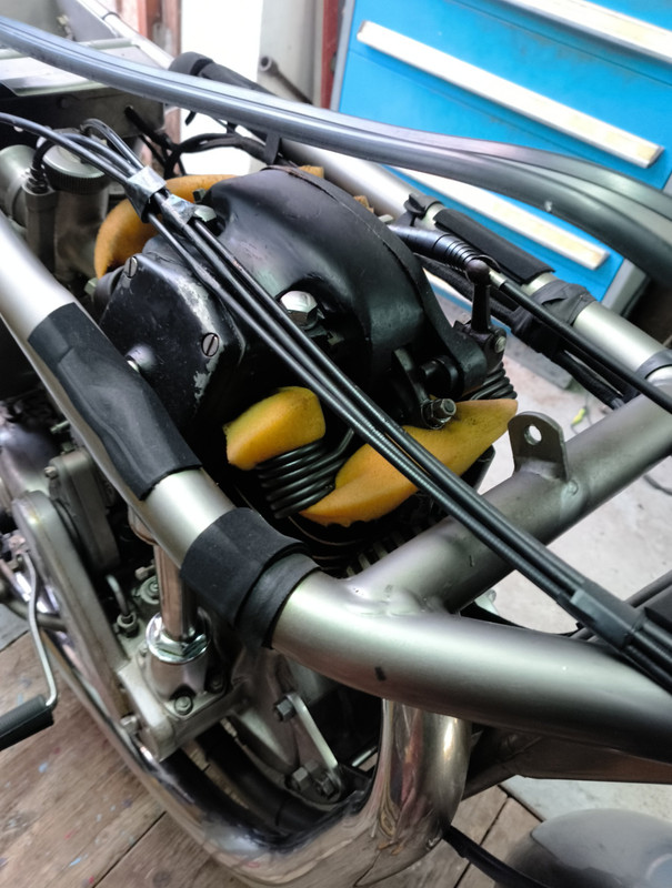 1955 Norton International headsteady