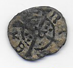 Dinero de Barcelona de Juana y Carlos. Medieval-1