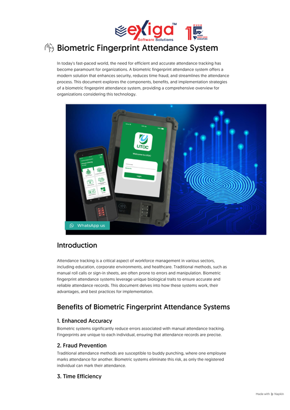 Biometric Fingerprint Attendance System