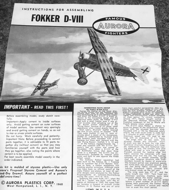 Fokker D8 Instructions page 1
