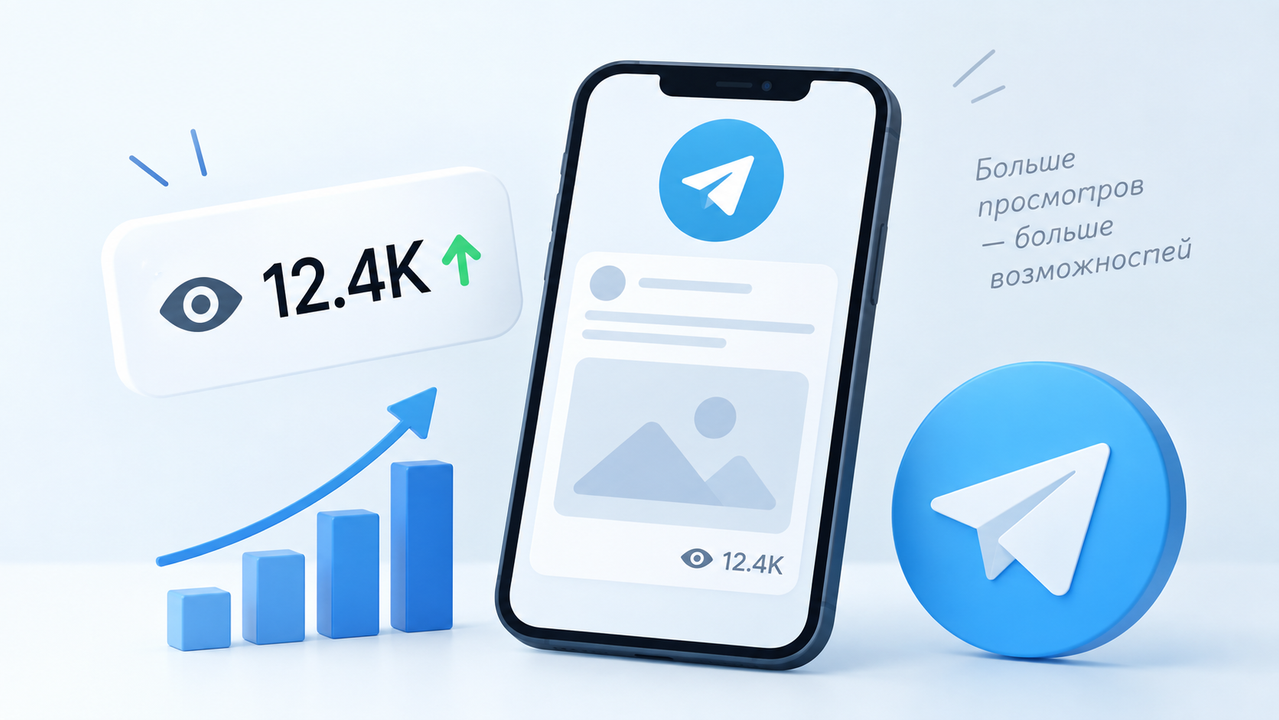 alt="Увеличение просмотров в Telegram — продвижение канала и рост охвата публикаций"