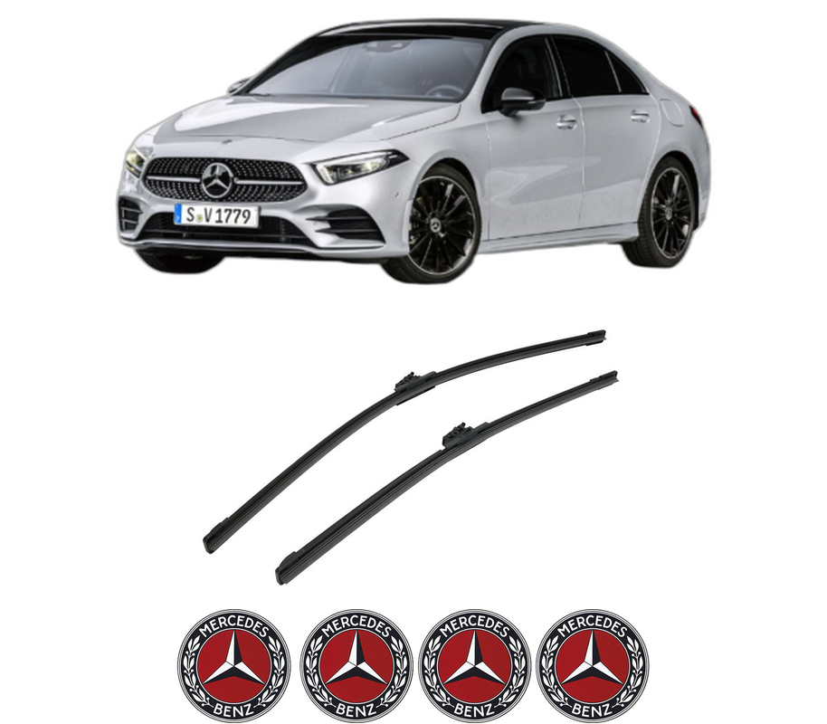 Set stergatoare auto MERCEDES-BENZ A-CLASS Saloon (V177) din 2018-2020, pentru parbriz auto, 2 bucati, Bosch Aerotwin, din cauciuc siliconat rezistent, 4 Stickere Auto MERCEDES-BENZ