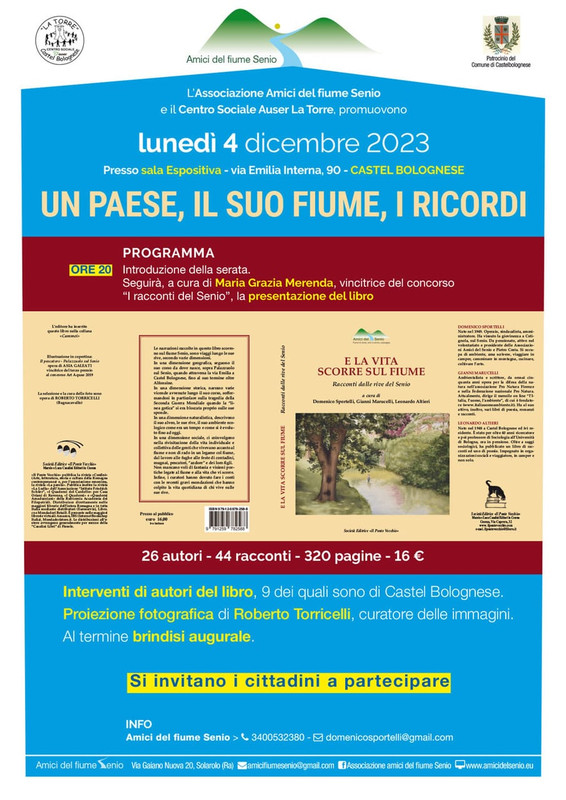 Lunedì 4 dicembre presentazione del libro “E la vita scorre sul fiume Senio”