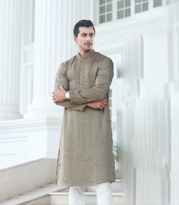 Men’s Exclusive Punjab & Pajama : Dark Olive Design