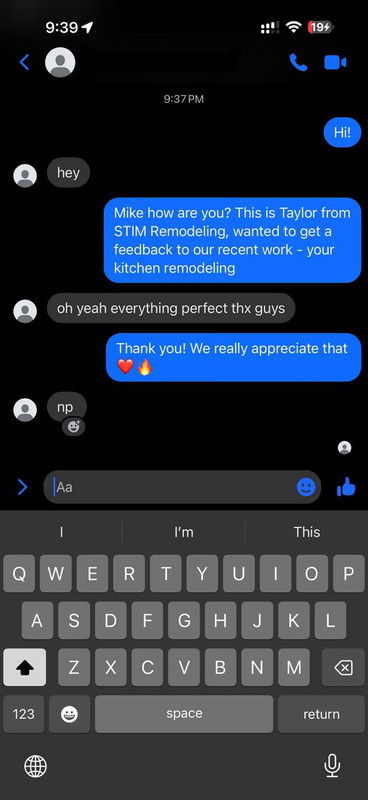 Client message screenshot
