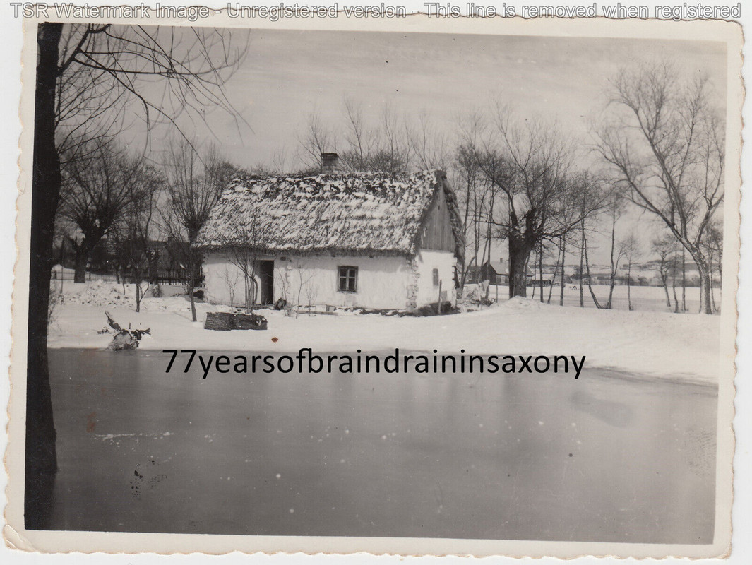 Foto 2.Wk Polen Debica Hütte Haus Einfamilienhaus im Schnee See zugefroren