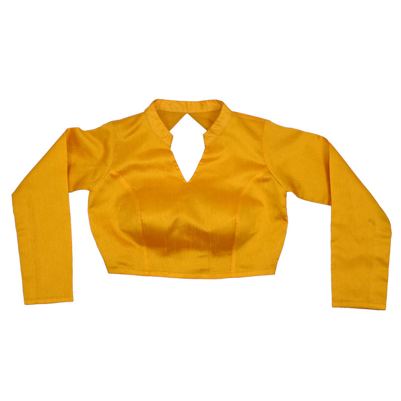 Women's Designer Sari Blouse Dupion Silk Collor Neck Long Sleeve Crop Top Choli - Picture 79 of 82