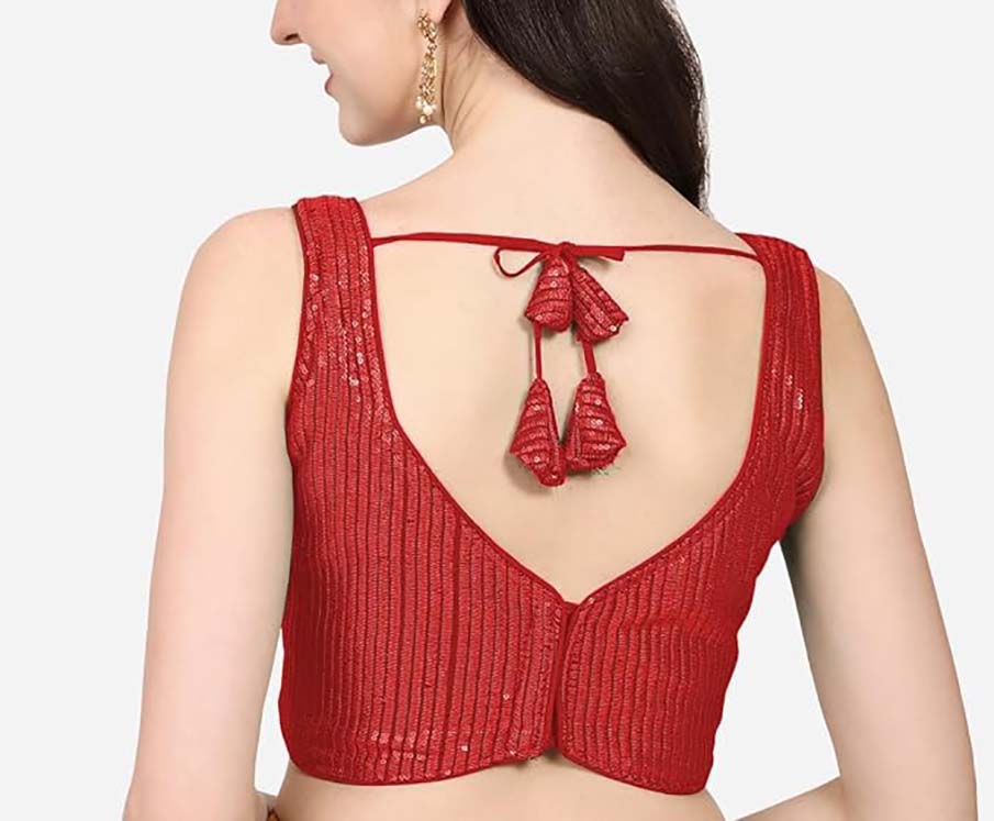 Women Georgette Blouse Sequin Work Full Sticth Sari Blouse Traditional Partywear - Picture 27 of 34
