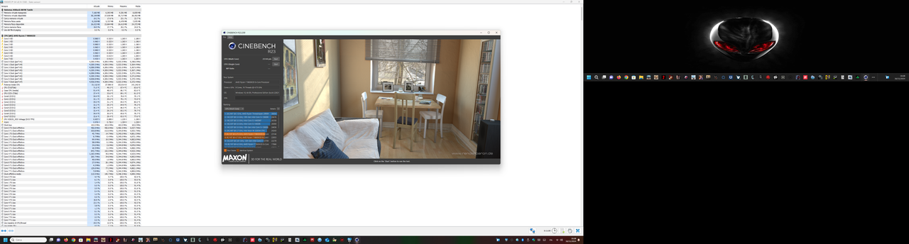 ryzen 7 9800x3d@pbo-bclk@5.523ghz - Cinebench r23