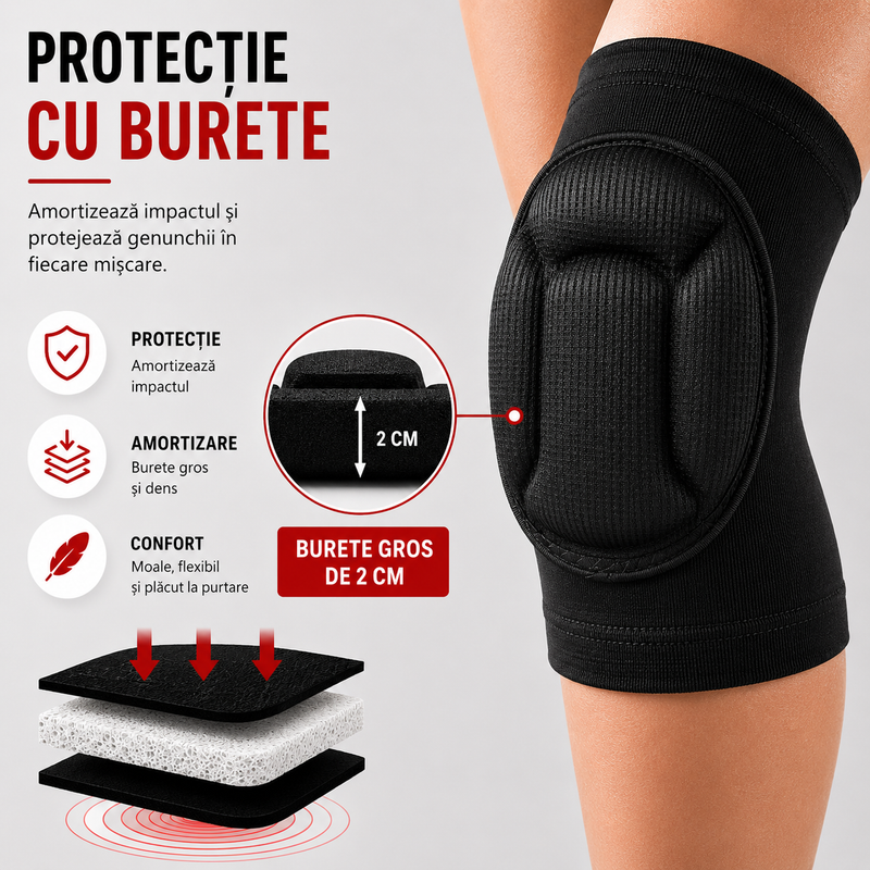 Genunchiere cu burete Zenifique pentru protecție și amortizare