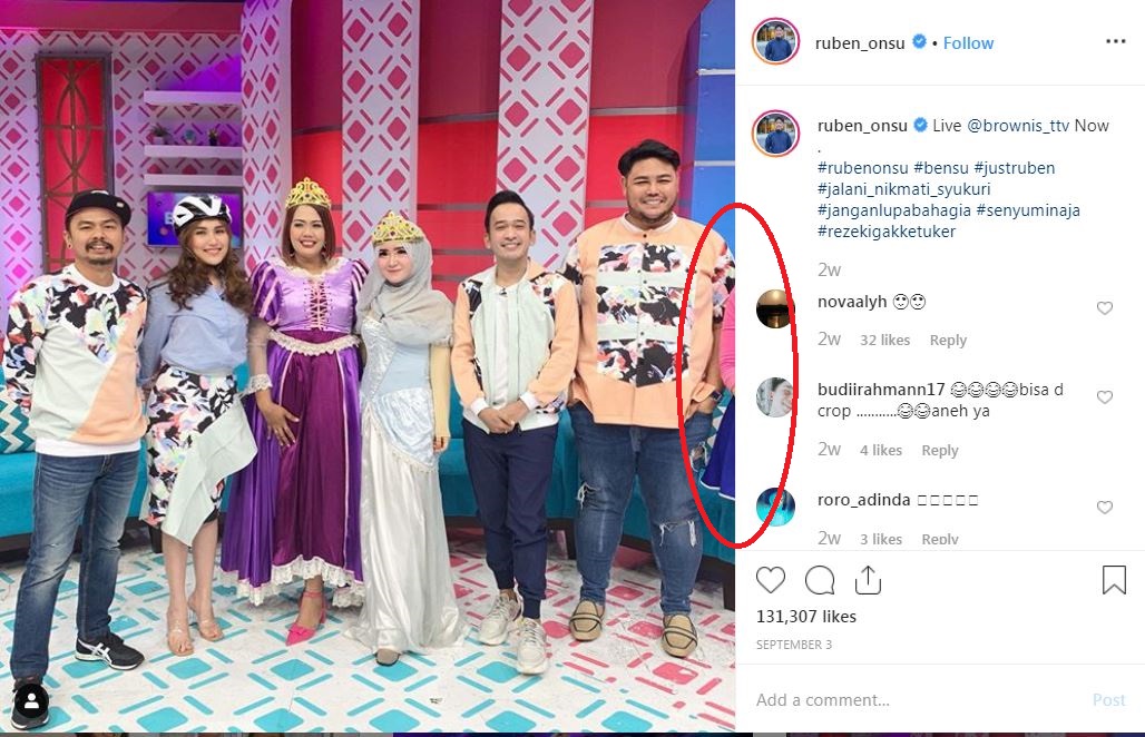 Ruben Onsu Crop foto Barbie Kumalasari