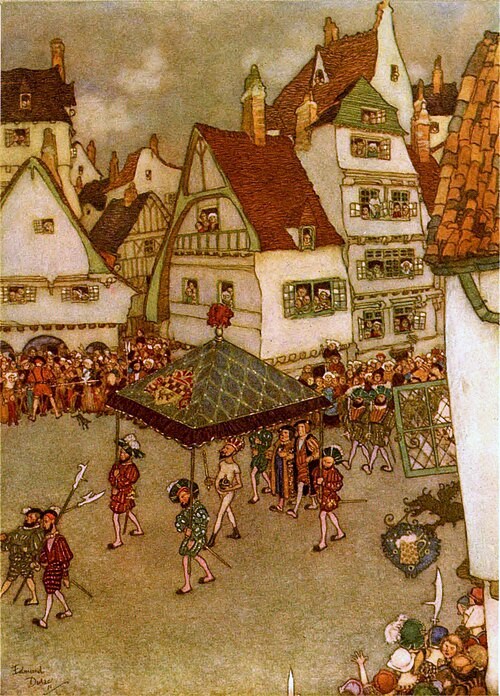 Stories-from-Hans-Andersen-Edmund-Dulac-color-plate-at-page-215