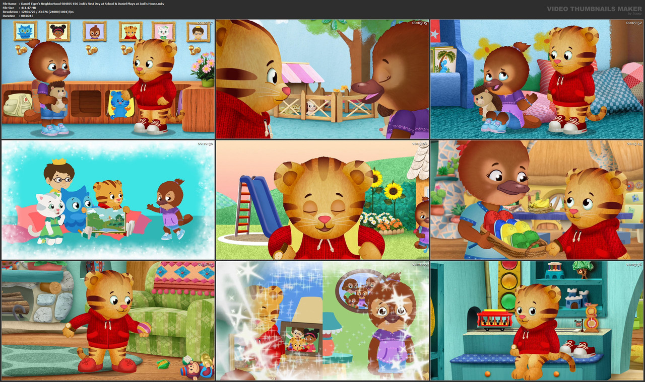 Daniel Tiger's Neighborhood S04E05-E06 Jodi's First Day at School & Daniel Plays at Jodi's House.mkv