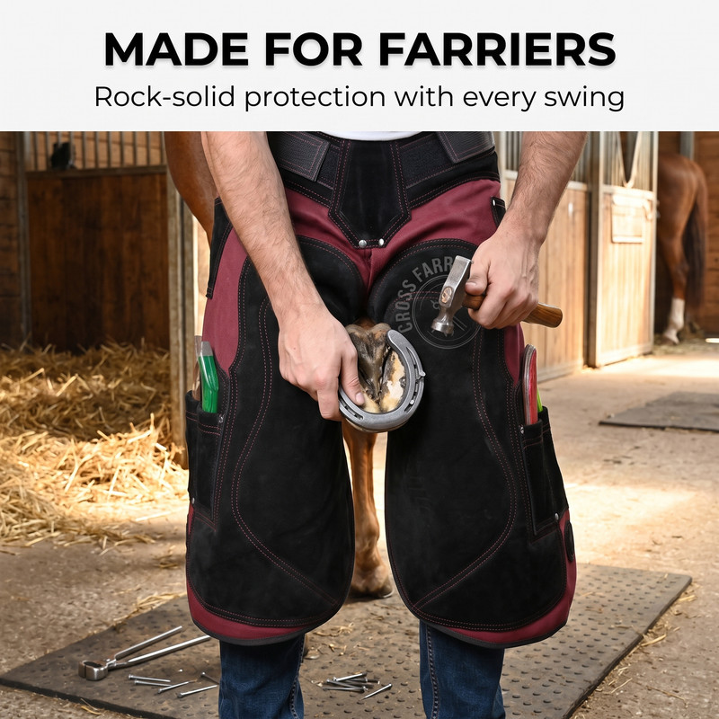 Farrier Apron front side view 4 knife pockets