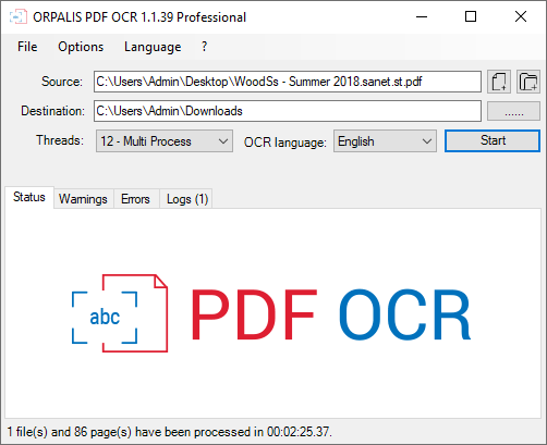 ORPALIS PDF OCR v1.1.39 Professional