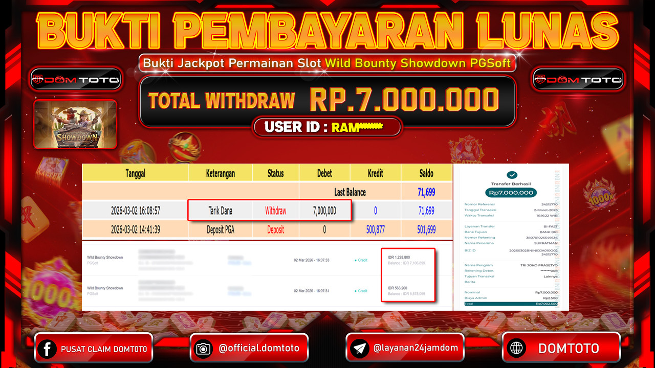 JACKPOT SLOT Wild Bounty Showdown PGSoft 02 MARET 2026