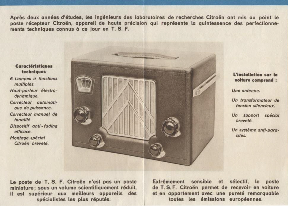 Dépliant Poste TSF Citroën Paul Burro 3