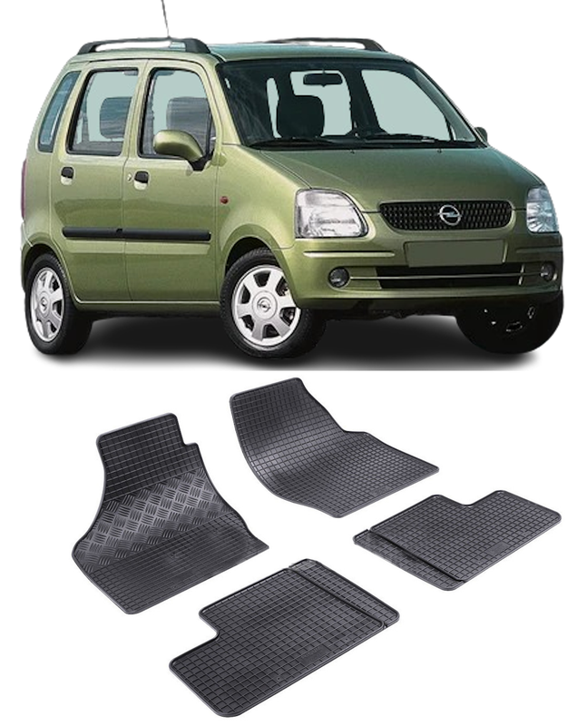 Set 4 covorase Opel Agila 2004, din cauciuc 100%, compatibile cu autoturismul OPEL Agila