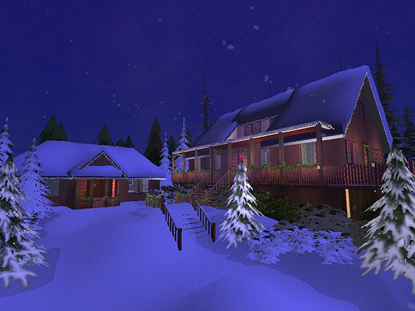 Dům podle předlohy - Dům ve svahu (1. etapa - horský) Winter-Cottage-EXT-32