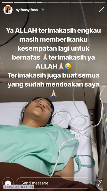 Unggahan Instagram Story Adik Ayu Ting Ting, Rabu (14/11/2018)