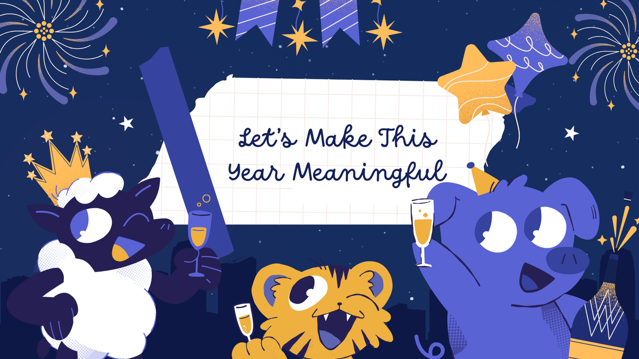 Purple Illustrative New Year 2025 Presentation