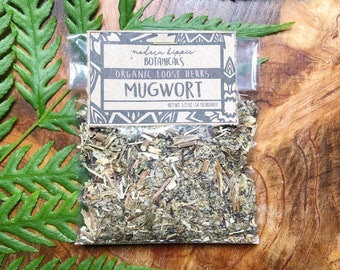 Organic Mugwort. 1/2 oz loose herb.