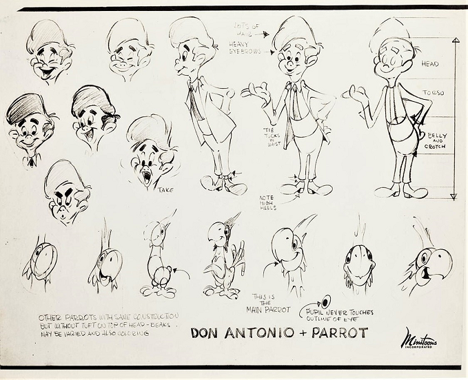 Minitoons - Don Antonio & Parrot, circa 1940 Minitoons - Don Antonio & Parrot, circa 1940
