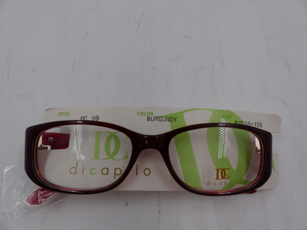 DICAPRIO DC99 WOMENS BURGANDY EYEGLASSES W/ GOLD FLOWER DETAIL SIZE 53-18-135