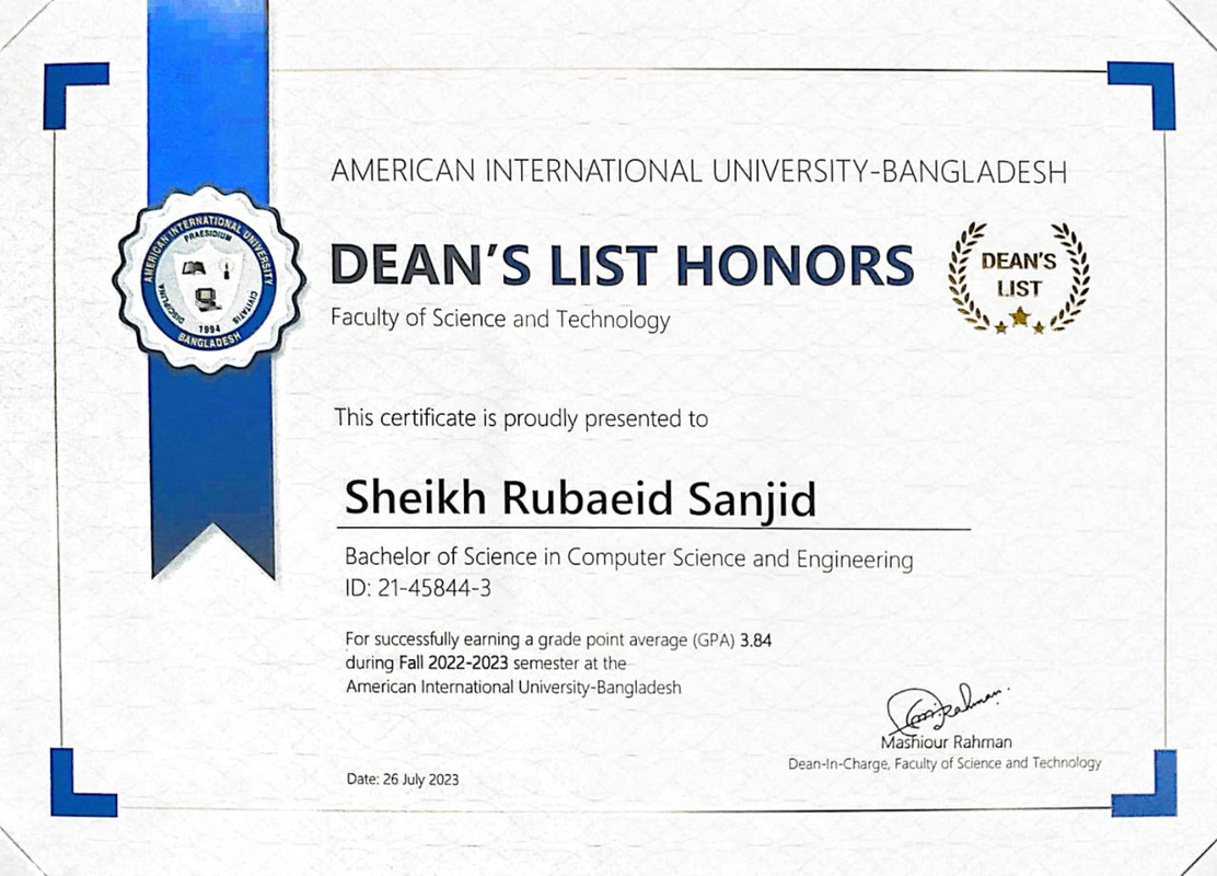 Dean’s Award