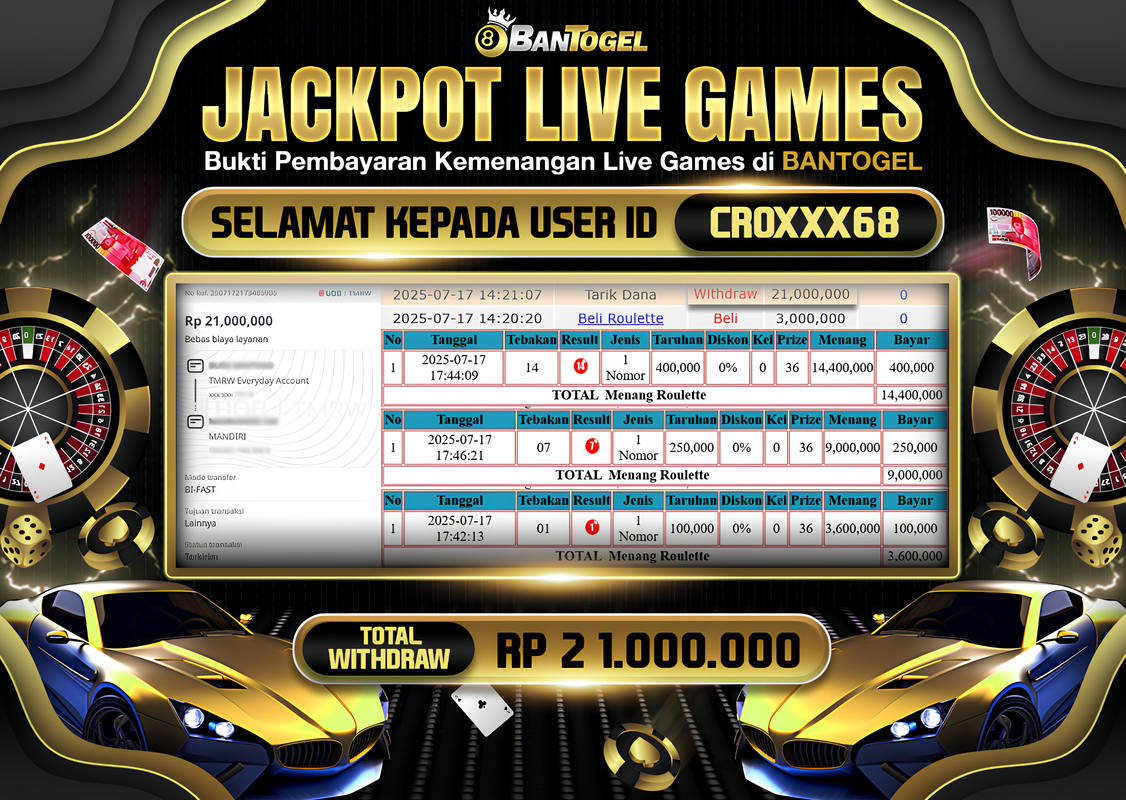 BUKTI JACKPOT LUNAS BANTOGEL
