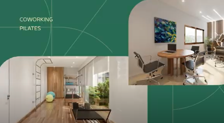 Espaço de coworking e pilates do Edifício Capiba