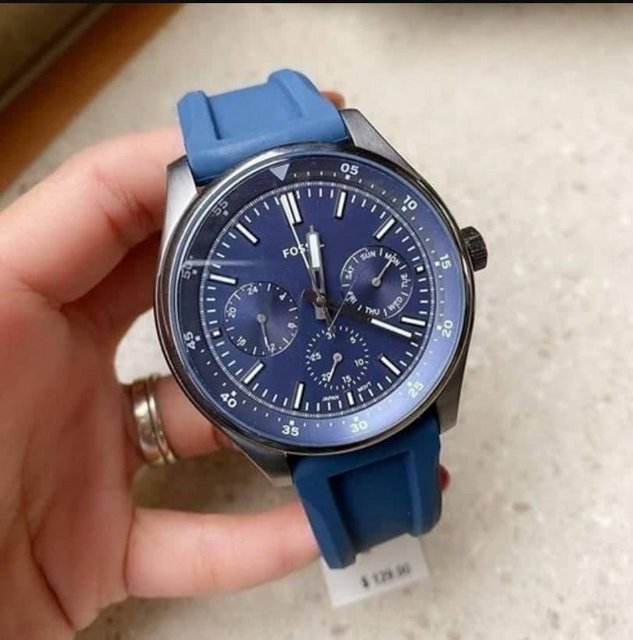 Relógio Fossil, Pulseira de Silicone, Masculino Azul FS5577/8AN