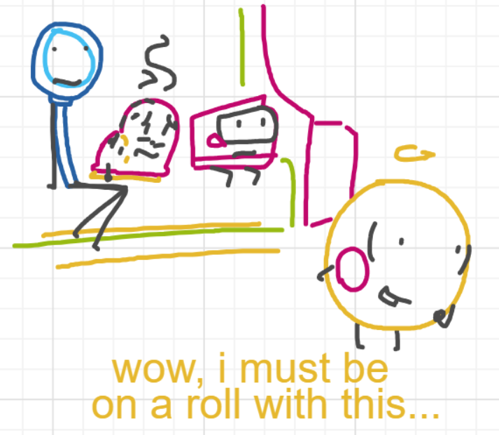 A panel from A Murder On The, episode six of the Board Boards object show by Furretwalk/WalkingFurret.