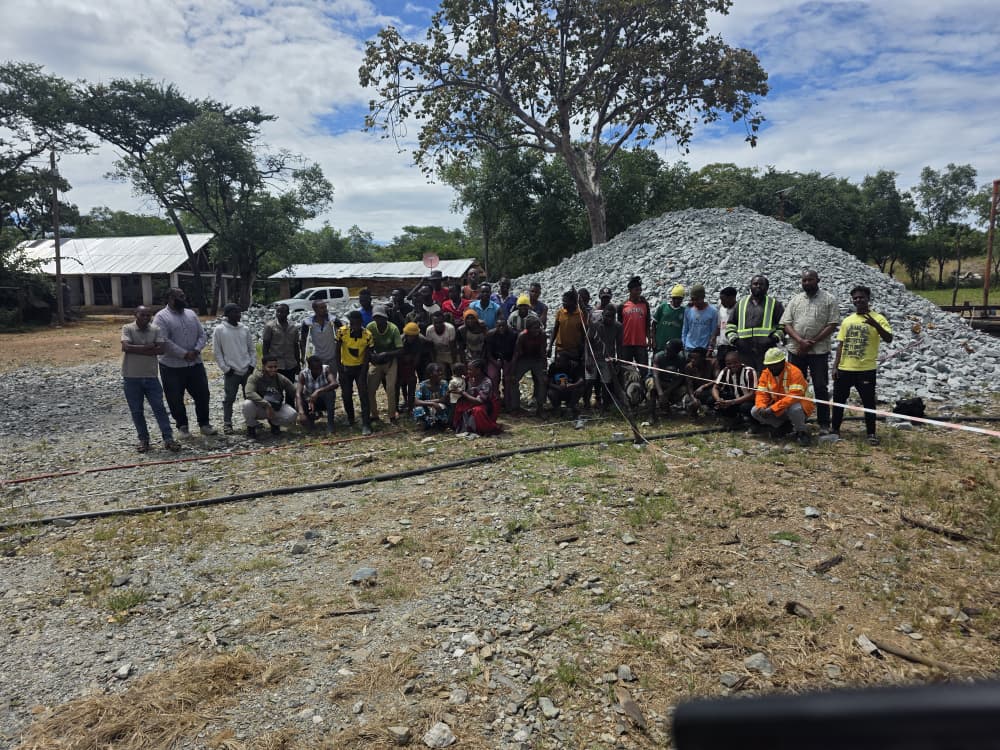 Active gold mining operations at Makongoros Gold Field showing extraction site and processing infrastructure, Chunya, Mbeya