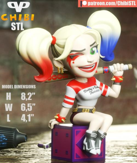 3DXM – Harley Quinn Chibi Robbie Margot – 3D Print Model