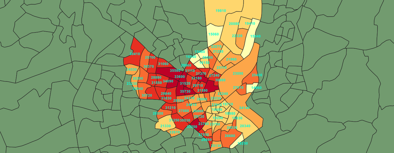 médiane niveau de vie 2021 iris bx