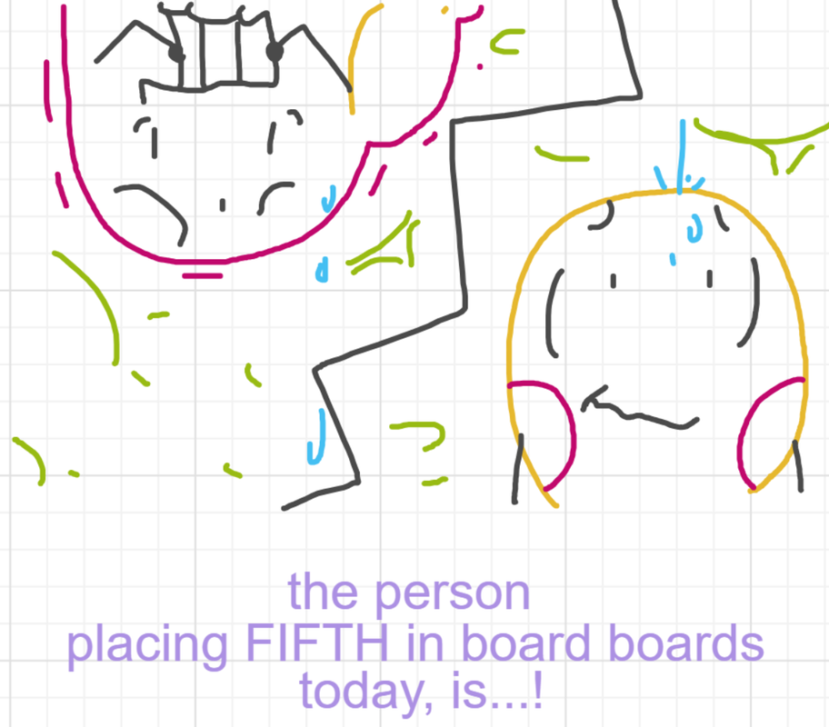 A panel from A Murder On The, episode six of the Board Boards object show by Furretwalk/WalkingFurret.