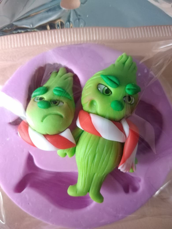 Molde en silicona el Grinch o El green de 5cm aplique navidad