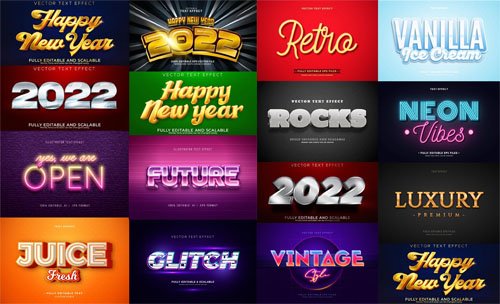 Realistic & Creative Text Effects Collection Vol.2 - 10+ Vector Templates