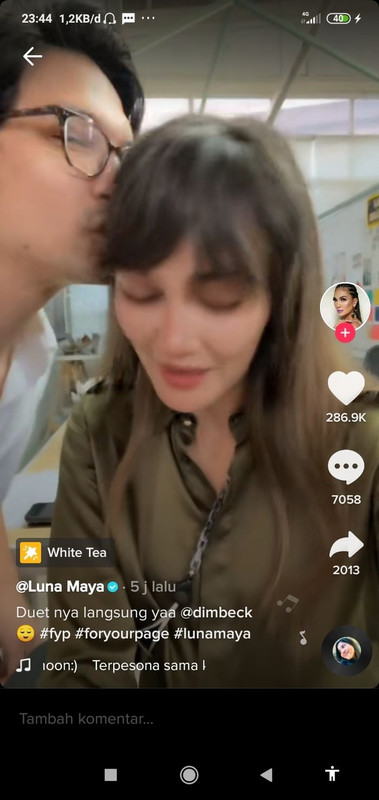 Tangkap layar laman TikTok Luna Maya