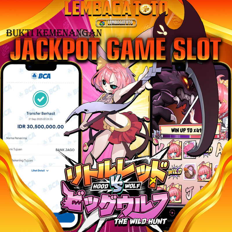 BUKTI JACKPOT 22 SEPTEMBER LEMBAGATOTO HOOD VS WOLF  Rp.30.500.000,- LUNAS
