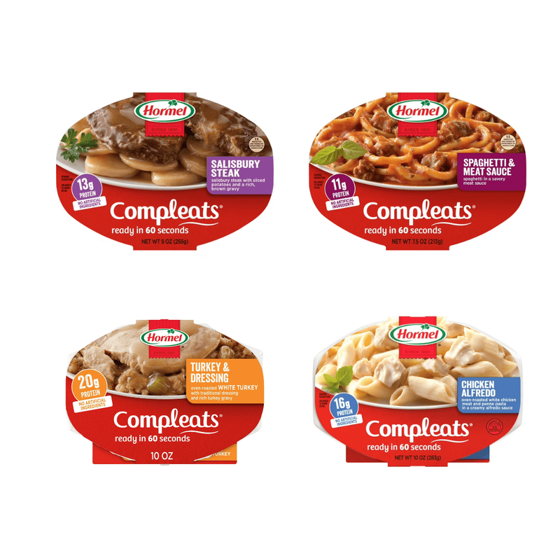 HORMEL COMPLEATS Shelf Stable Meals 8 Pack Variety of Microwave Comfort Foods 062a90cb 09ac 4bb5 9ec