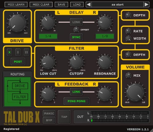 Togu Audio Line TAL-Dub-X v2.1.0 WIN MAC LIN Incl Keygen-R2R