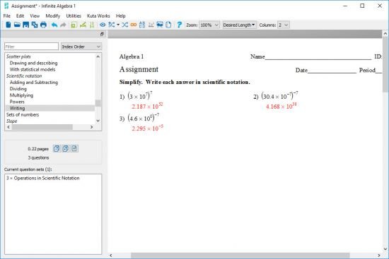 Infinite Algebra 1 v2.62