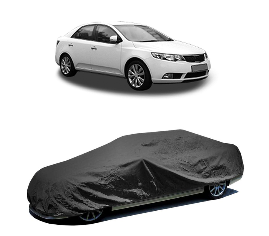Husa tip prelata auto pentru KIA CERATO II Saloon (TD) 2009 - 2014,culoare negru, material textil impermeabil, rezistanta la intemperii praf UV, CARPASSION Husa Protectie