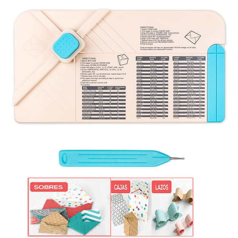 Tabla 2 en 1 para elaborar sobres y cajas manualidades Multipropósito