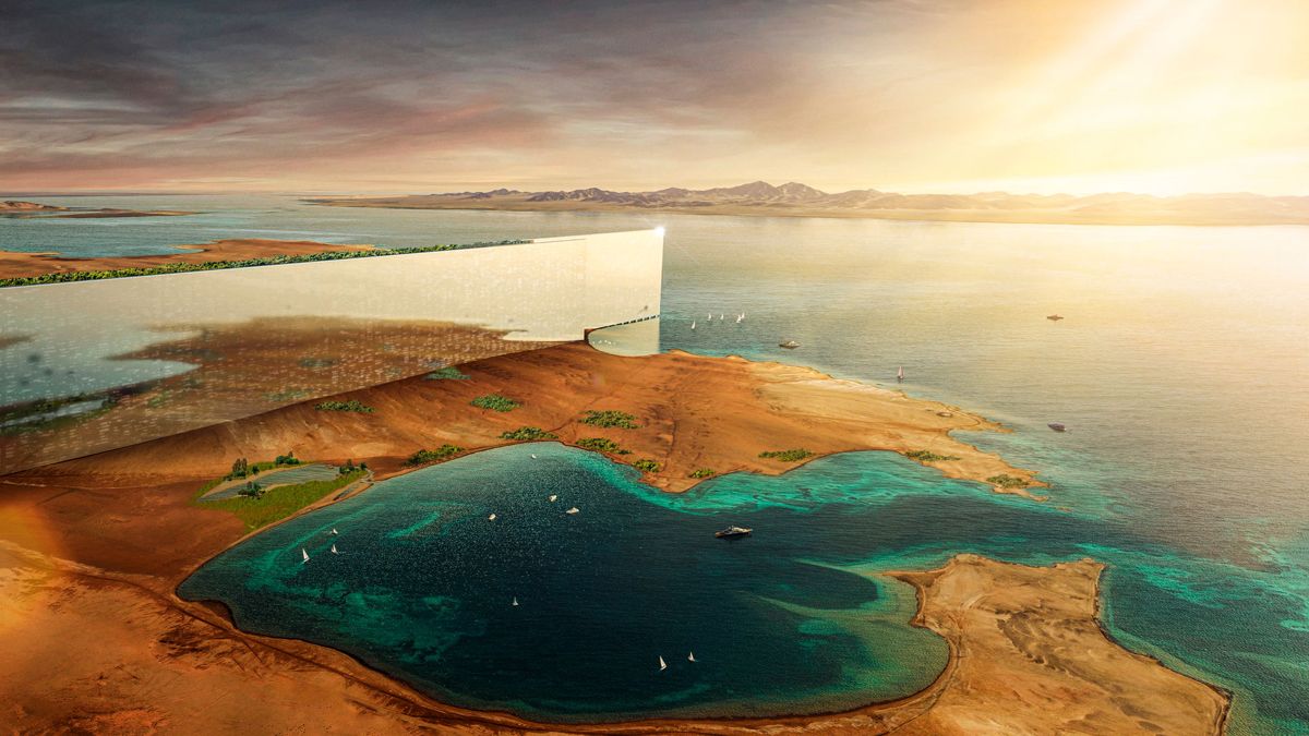 arabia saudita inizia costruzione citta the line neom video foto 2